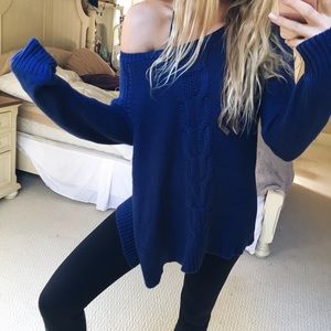 royal blue slouchy knit